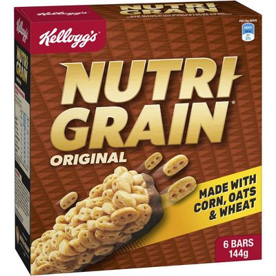 Kellogg's Nutri-grain Original Cereal Snack Bars 6 Pack - 9 grams