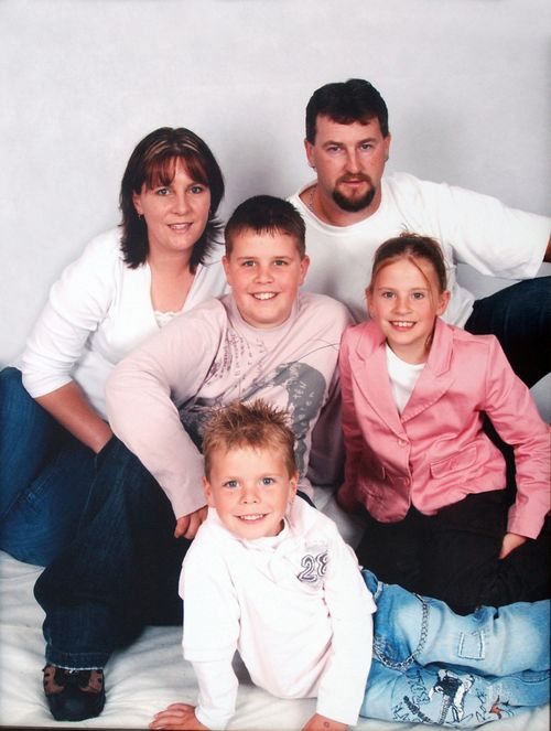 Todd Russell (top right) Carolyn, Liam, 5 (bottom), Trent, 11 (center) and Madison, 9. (AAP)
