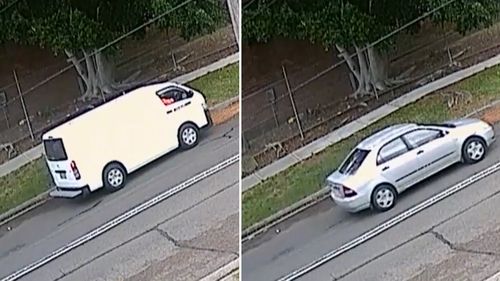 Police released CCTV of a silver Toyota Corolla and white Toyota Hiace van. Officers think the occupants of these vehicles may have witnessed the events prior to, and after Mr Hamzy's shooting.