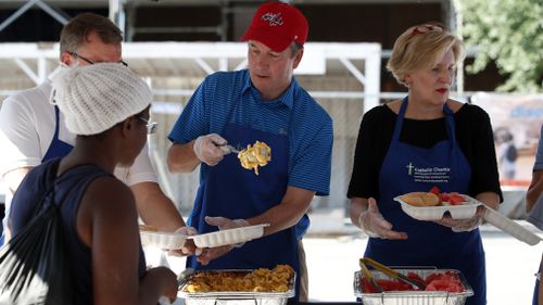 The Yale graduate volunteers at Catholic charities. Picture: AP