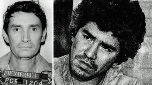 Mexican drug lords Felix Gallardo, left, and Rafael Quintero. (AP).