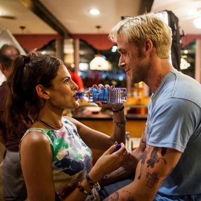 Eva Mendes and Ryan Gosling behind the scenes The Place Beyond The Pines