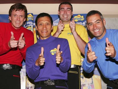 The Wiggles pose for a photograph before performing at the Sydney Entertainment Centre in 2005.