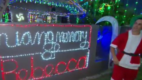 A touching message to Jackson's mum is front and centre of the display. (9NEWS)