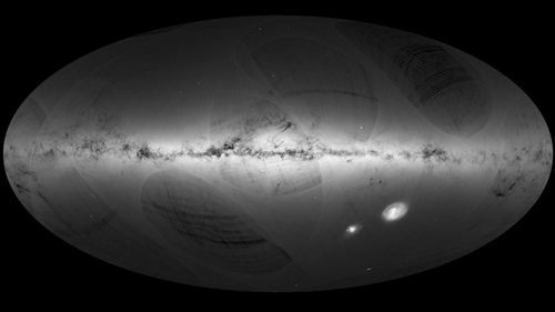 This European Space Agency satellite image of the Milky Way shows the bright stars within it, indicating denser concentrations. (AP).