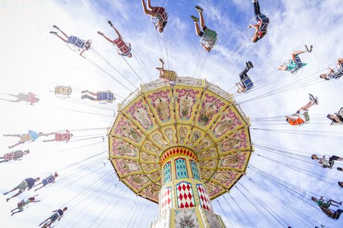 Showgoers enjoying a ride at the Royal Easter Show in Sydney. (AAP)