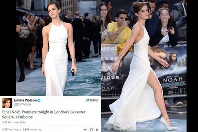 Russell Crowe, Jennifer Connelly and Emma Watson walked the ocean-themed red carpet for the London <i>Noah</i> premiere. Emma looked stunning in a white floor-length Ralph Lauren gown, with a very risky thigh-high split. While Russell walked arm in arm with buddy Hugh Jackman. We had no idea they were BFFs!<br/><br/>Check out all the snaps from the glam event, including Russell's snazzy helicopter arrival to the next premiere in Paris...<br/><br/>(<i>Author: <b><a target="_blank" href="https://twitter.com/yazberries">Yasmin Vought</a></b></i>)