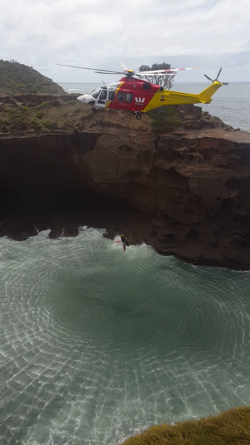 The helicopter pulled the boy to safety. (Picture: Jacob Dixon)