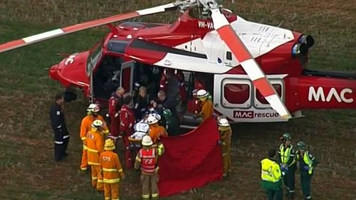 The local man, in his 50s, has been flown to Royal Adelaide Hospital. (9NEWS)