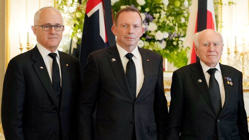 Former Australian prime ministers Malcolm Turnbull, Tony Abbott and John Howard.