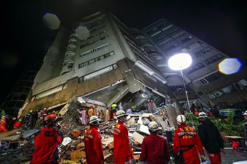 The 6.4 magnitude earthquake has devastated parts of Taiwan. (AAP)