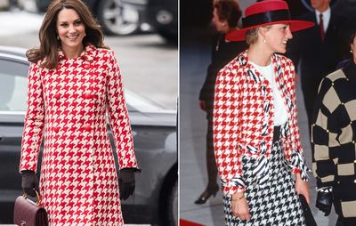 Vivid 'houndstooth' print for the royal mums
