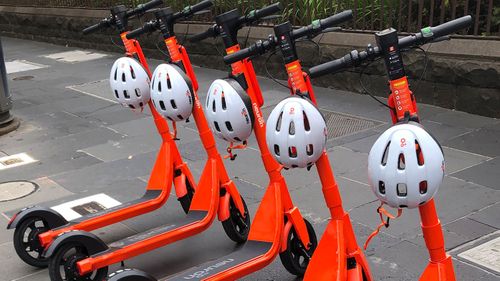 E-scooters in Melbourne CBD.