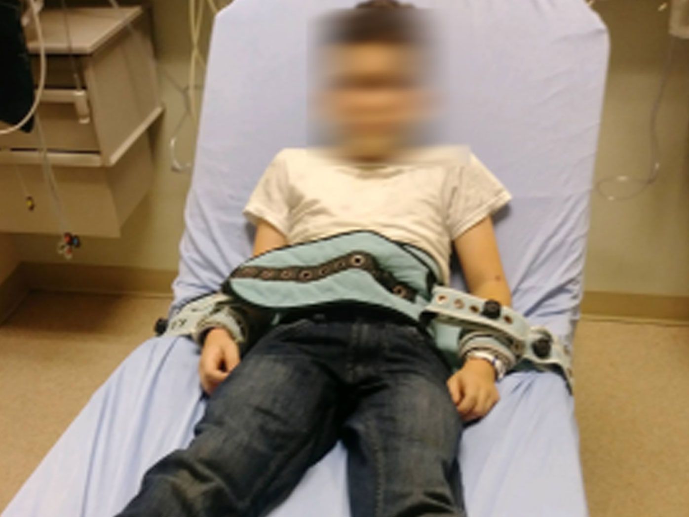 School boy ends firstday in restraints and sedated at local hospital
