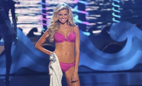 Tegan Martin strutted into the top 10 thanks to her awesome showing in the swimwear section. (Getty)