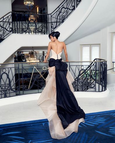 Evelyn Ellis in her Cappellazzo Couture gown at Cannes Film Festival