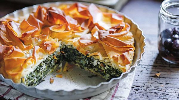Image result for Spinach and feta Spanakopita pie
