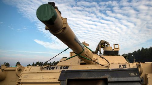 An Abrams battle tank