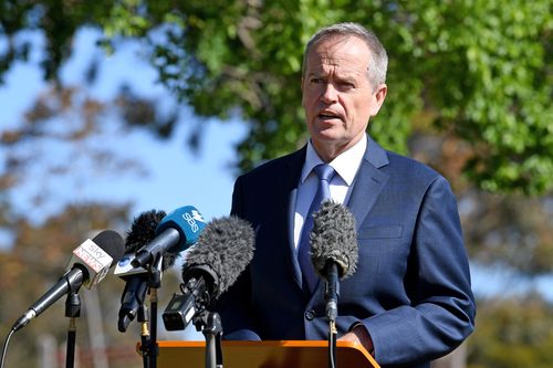 Opposition leader Bill Shorten holds a doorstop in Melbourne on Monday. (AAP)