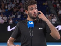 Matteo Berrettini speaks after his win against Gael Monfils
