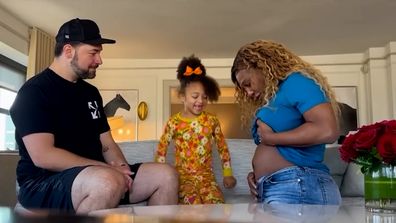 Serena Williams and Alexis Ohanian tell daughter Olympia pregnancy news. 