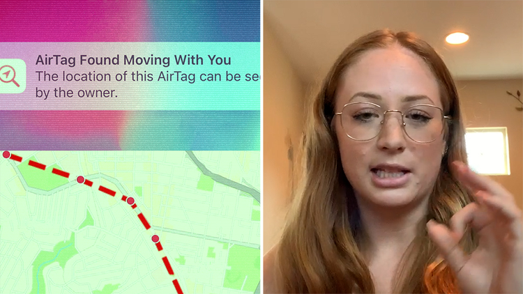 Woman issues warning after 'being tracked' by Apple air tag in her