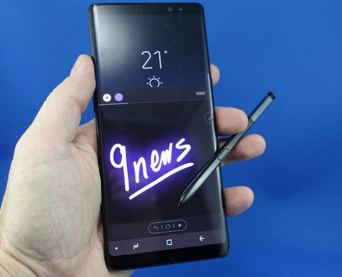 Samsung's stylus in action. 