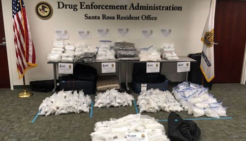 The drugs haul seized by the California DEA. (Image: Supplied).