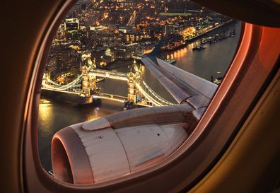 Aerial view of London Bridge from the porthole