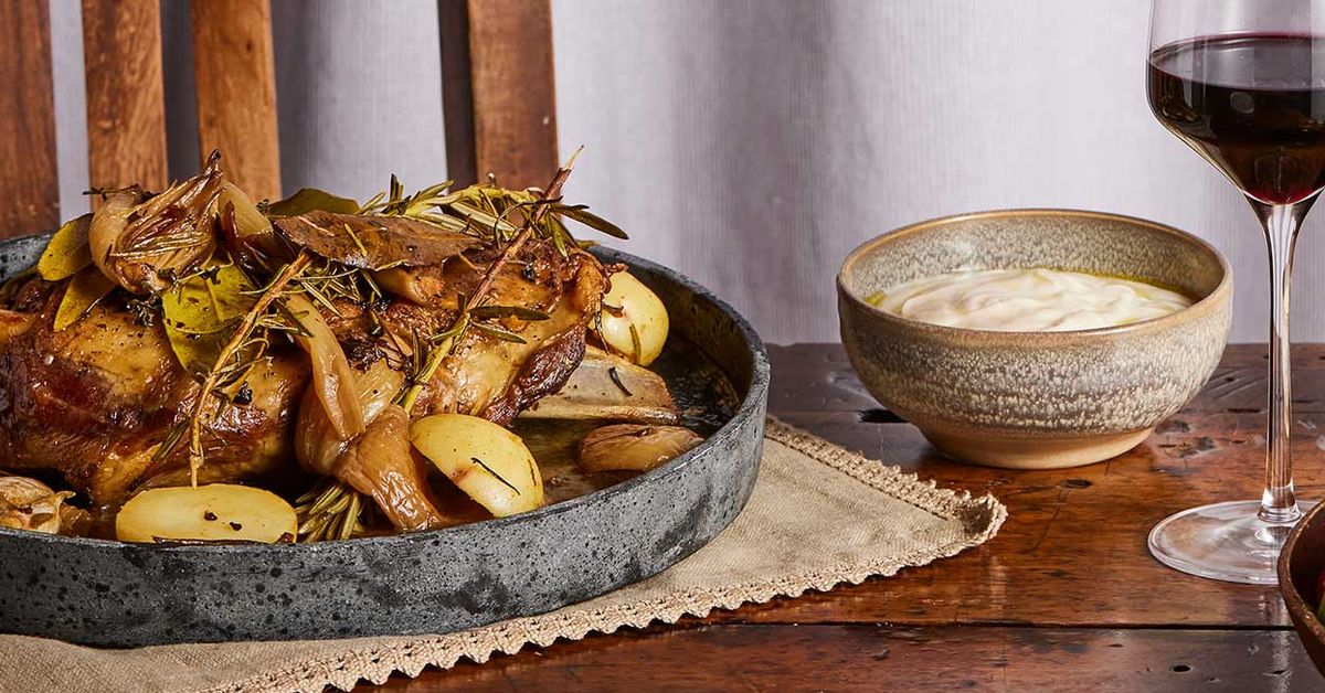 Guy Turland's braised lamb shoulder with garlic and lemon myrtle - 9Kitchen