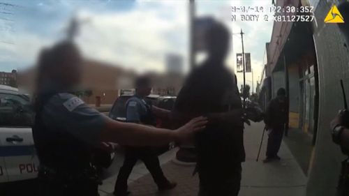 Police vision released from an altercation in Chicago over the weekend shows the man who was shot dead had a gun. Picture: CNN.