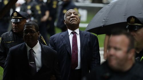 Bill Cosby outside court.