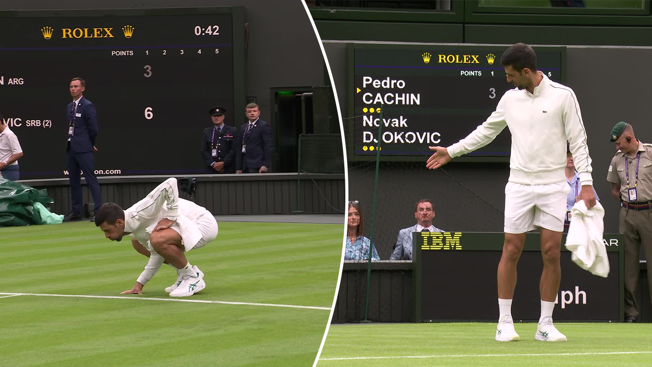 'Not great': Novak Djokovic turns groundsman at Wimbledon as $190m roof rendered useless