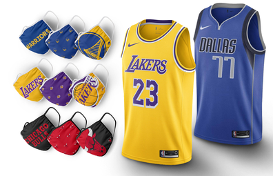 NBA face-coverings and jerseys