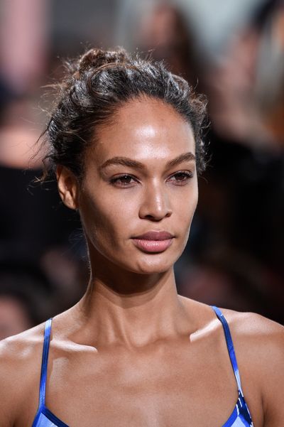 Model Joan Smalls is low-key and lovely.