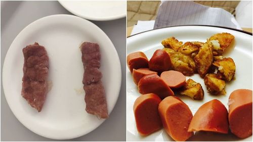 Images of dinners that were served up at a Queensland nursing home sent in to 9news.com.au by the relative of a resident who wishes to remain anonymous. (Supplied)