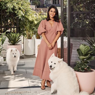 Julia Sakr with her two dogs.