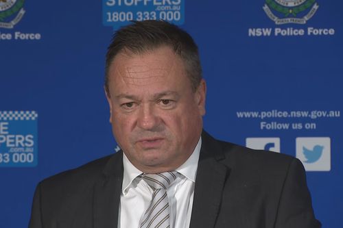 Detective Superintendent Jason Box speaking to reporters this afternoon.