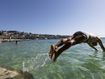 Swimmers cool off at Bronte Beach in Sydney.