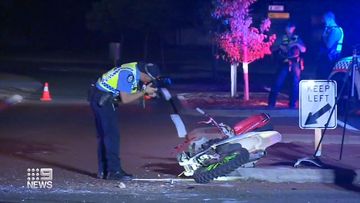 A Perth teen has died after a car collided with his dirt bike, throwing him to the ground.