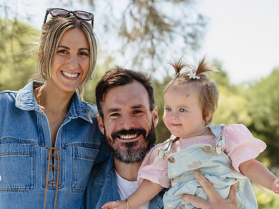 Irena and Locky Gilbert with daughter Ava.