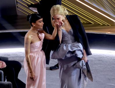 Zoë Kravitz and Nicole Kidman attend the 94th Annual Academy Awards at Dolby Theatre on March 27, 2022 in Hollywood, California. 