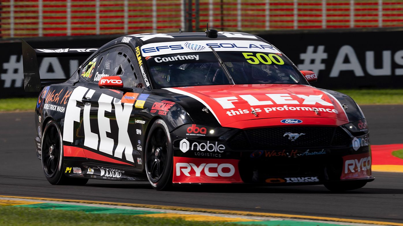 James Courtney in action during the opening day of practice at the Australian Grand Prix.