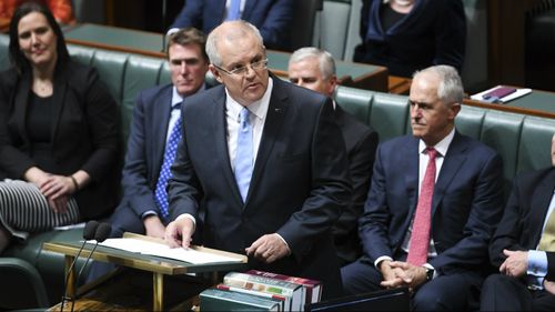 Scott Morrison delivers his speech to Parliament. (Picture: AAP)