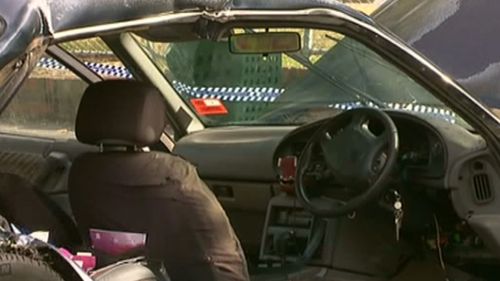 A man came to the couple's rescue and pulled them from the vehicle. (9NEWS)