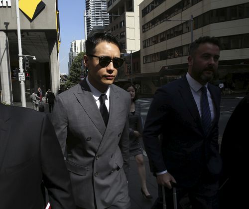 SMH NEWS: Chinese actor Yunxiang Gao arrives at the Downing Centre Courts, in the Sydney CBD . October 29, 2019. Photo by James Alcock/Nine Media.