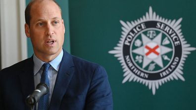 Prince William, Duke of Cambridge meets attendees of a PSNI Wellbeing Volunteer Training course, including representatives from the Ambulance and Fire and Rescue services, to talk about mental health support within the emergency services at PSNI Garnerville on September 09, 2020 in Belfast, Northern Ireland