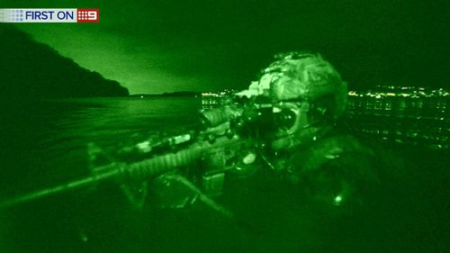 It's dark out there - requiring the use of night vision. (9NEWS)