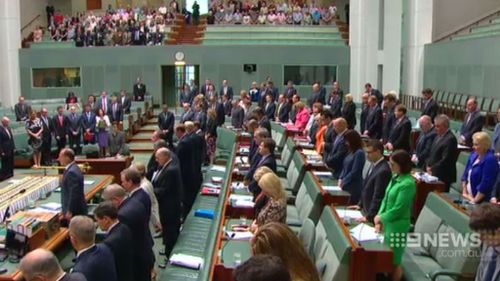 A one minute's silence in Parliament House today as a mark of respect for Hughes. (9NEWS)