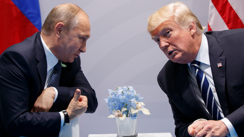 US President Donald Trump meets with Russian President Vladimir Putin at the G-20 Summit, Friday, July 7, 2017, in Hamburg. (AP Photo/Evan Vucci)